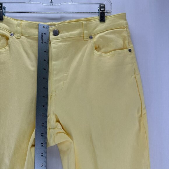 Coldwater Creek Jeans Women 14 Natural Fit High Rise Straight Leg Stretch Yellow - Picture 7 of 10